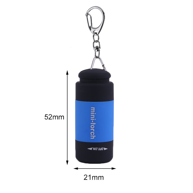 Mini llavero linterna recargable por USB, 0,5 W, 25LM, portátil, linterna eléctrica compacta para acampar al aire libre