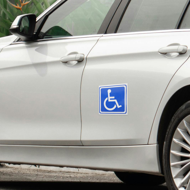 Stiker tanda kursi roda cacat perekat 5 lembar, stiker tanda kursi roda cacat