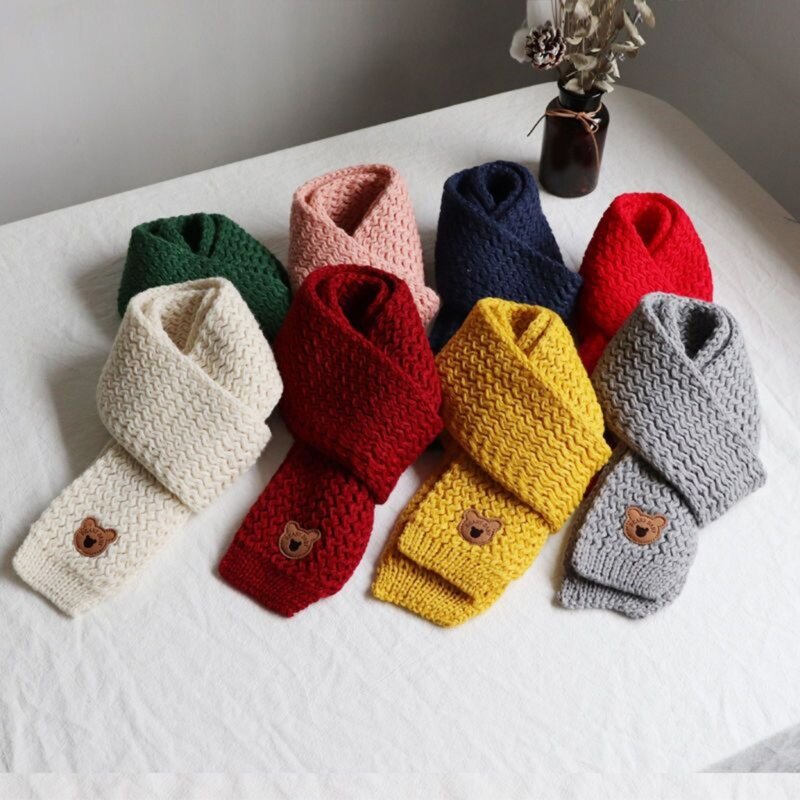 Foulard tricoté pour bébé, écharpe chaude d'hiver en tricot, jolies écharpes épaisses chaudes pour enfants