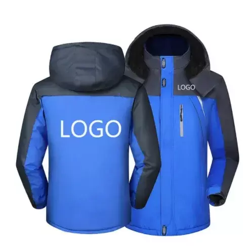 メンズ厚手のベルベット防風フード付きコート、登山用オーバーコート、暖かいジャケット、カスタムロゴ、カジュアルなアウター、冬、2023