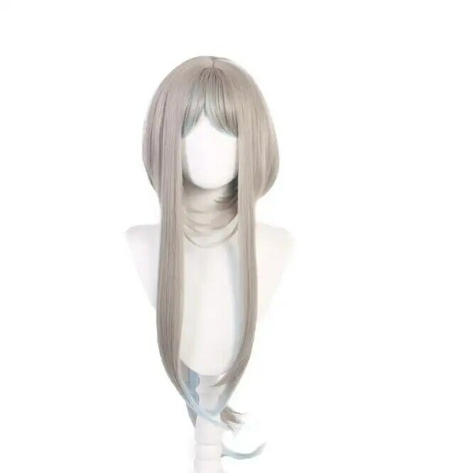 Guizhong Cosplay Wig Fiber synthetic wig Game Genshin Impact Cosplay Light gray gradient blue ponytail long hair