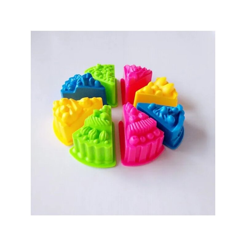 مجموعة ألعاب الكيك البلاستيكية للأطفال ، قالب الرمل ، ألعاب الشاطئ الملونة ، قالب الكيك ، هدية الصيف المائية ، 8 قطع