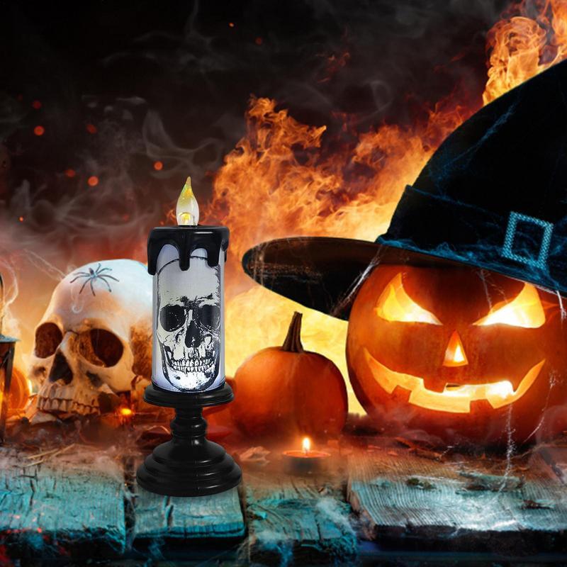 Halloween LED Candles LED Flickering Lights Candles For Halloween Retro Style Desktop Lights Battery Powered For Festival