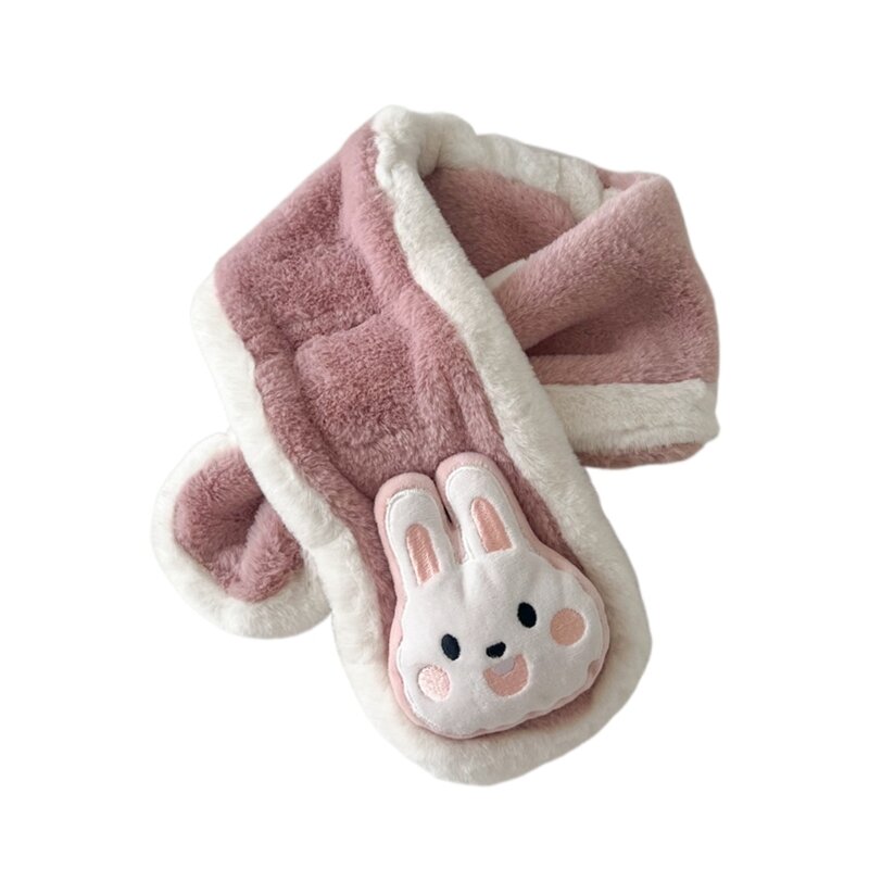 Bufanda cálida invierno para niños, bufandas gruesas para cuello, diseño conejo dibujos animados Unisex, envío