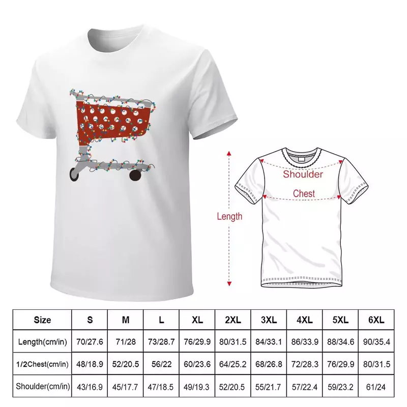 T-shirty z świąteczna światełka koszykiem detalicznym koszulki z nadrukami letnie ubrania wagi ciężkiej przepełniają ubrania dla mężczyzn