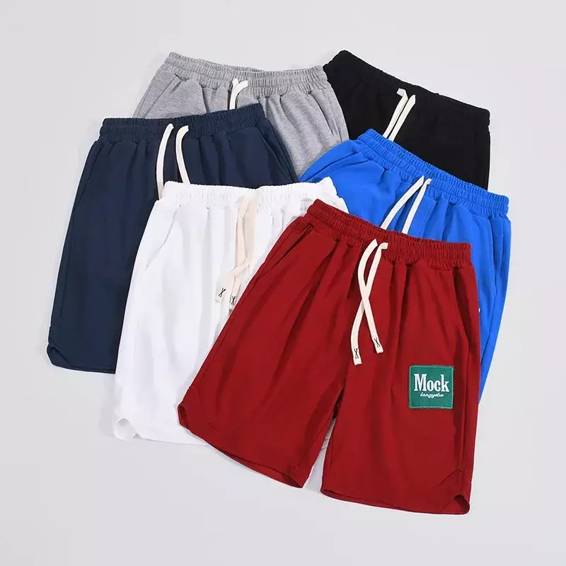 LANGYETW-Shorts de marca da moda com letra simulada, bordado masculino, calça casual esportiva solta, casal, verão