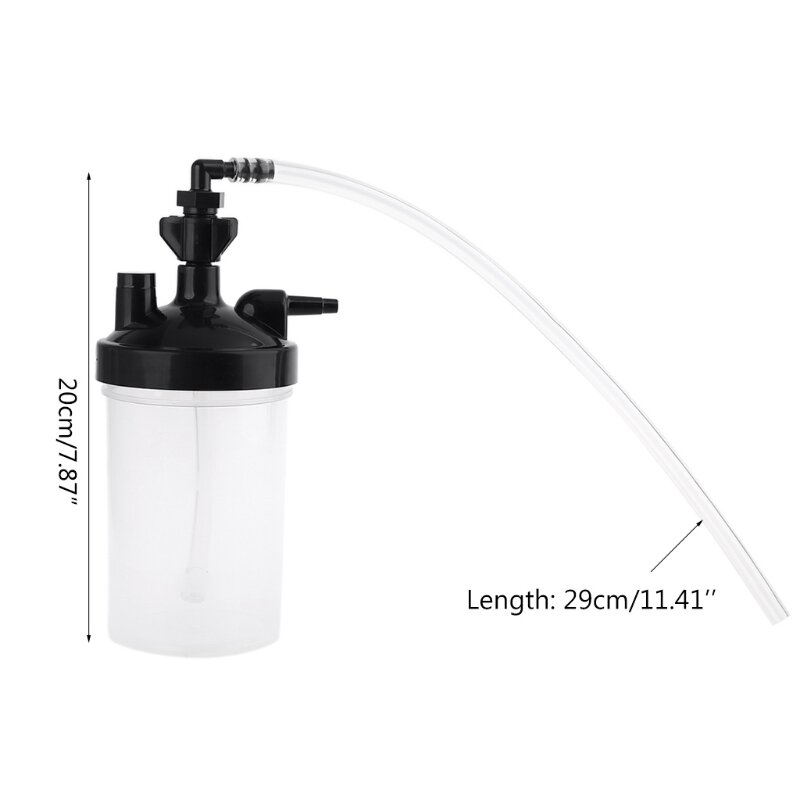 Upgraded Humidifier Water Bottle & Tubing Connector Elbow 12" for Oxygen Concentrator 6-inch Height Durable