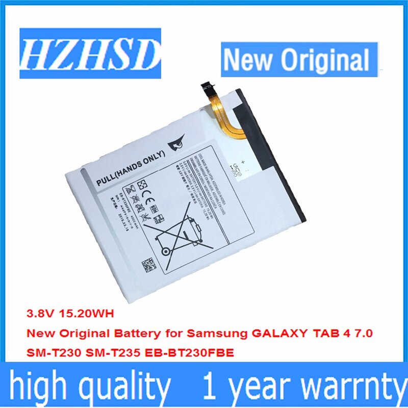 Batería de EB-BT230FBE Original para Samsung GALAXY TAB 4, 3,8 V, 15.20WH, 7,0 SM-T230, SM-T235