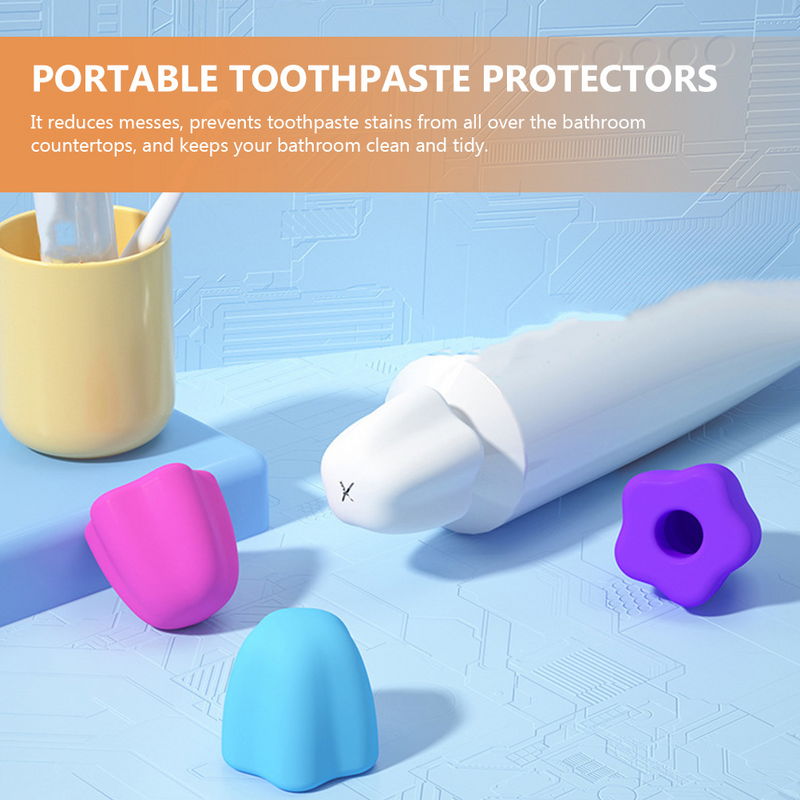 Tapas de silicona para pasta de dientes, cubiertas para exprimir pasta de dientes, 4 piezas