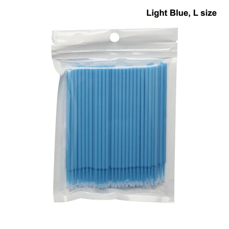 100 Buah/Lot Ukuran S M L Pakai Kapas Lembut Swab Bulu Mata Ekstensi Microbrush Aplikator Individual Mascara Micro Brush Stick