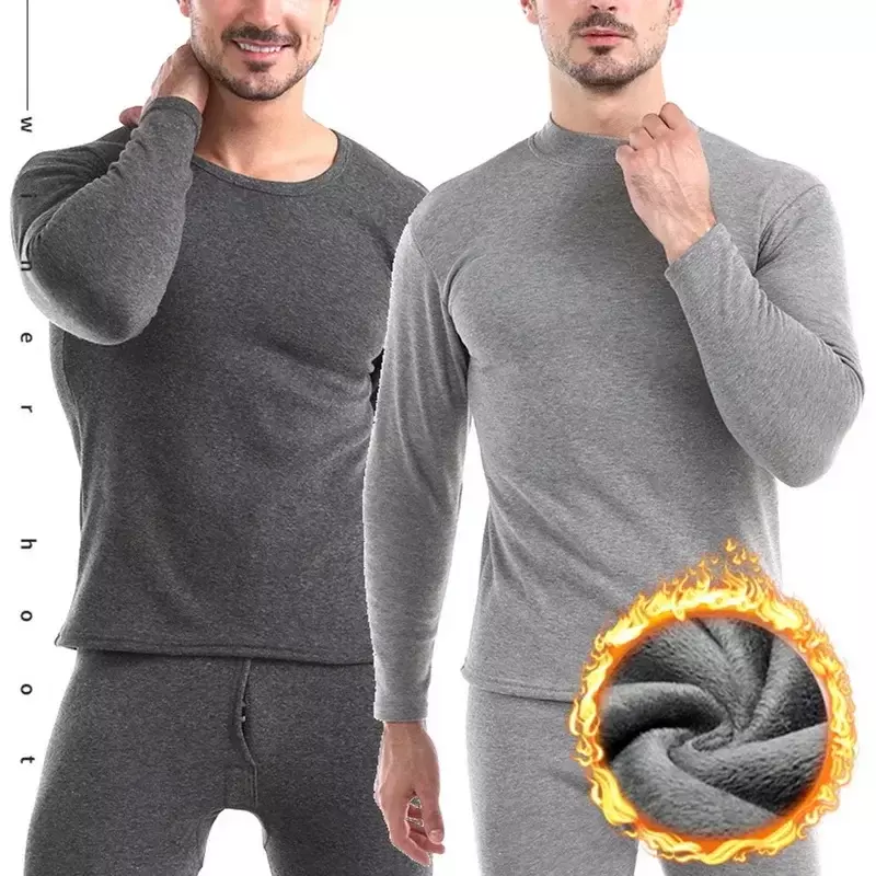 For Thermos Underwear Fleece Clothes Long Johns Winter Thick Men Sets Thermal Clothing