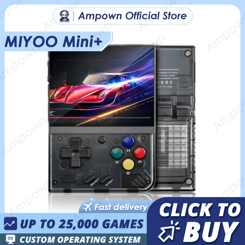Miyoo MINI PLUS V2เกมคอนโซลมือถือแบบย้อนยุคแบบพกพาขนาดเล็ก + หน้าจอ IPS เครื่องเล่นวิดีโอเกมคลาสสิกระบบลินุกซ์ของขวัญสำหรับเด็ก