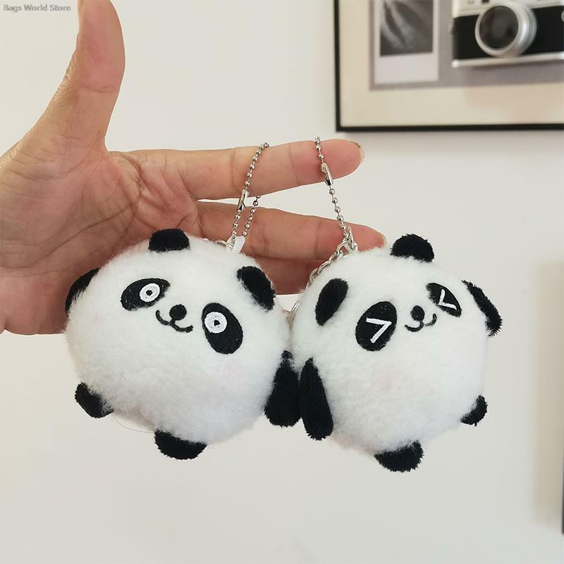 Cute Cartoon Panda Plush Keychain para Homens e Mulheres, Pingentes De Charme, Mochilas, Bolsa De Carro, Enfeites De Mochila, Presente De Aniversário, 1Pc