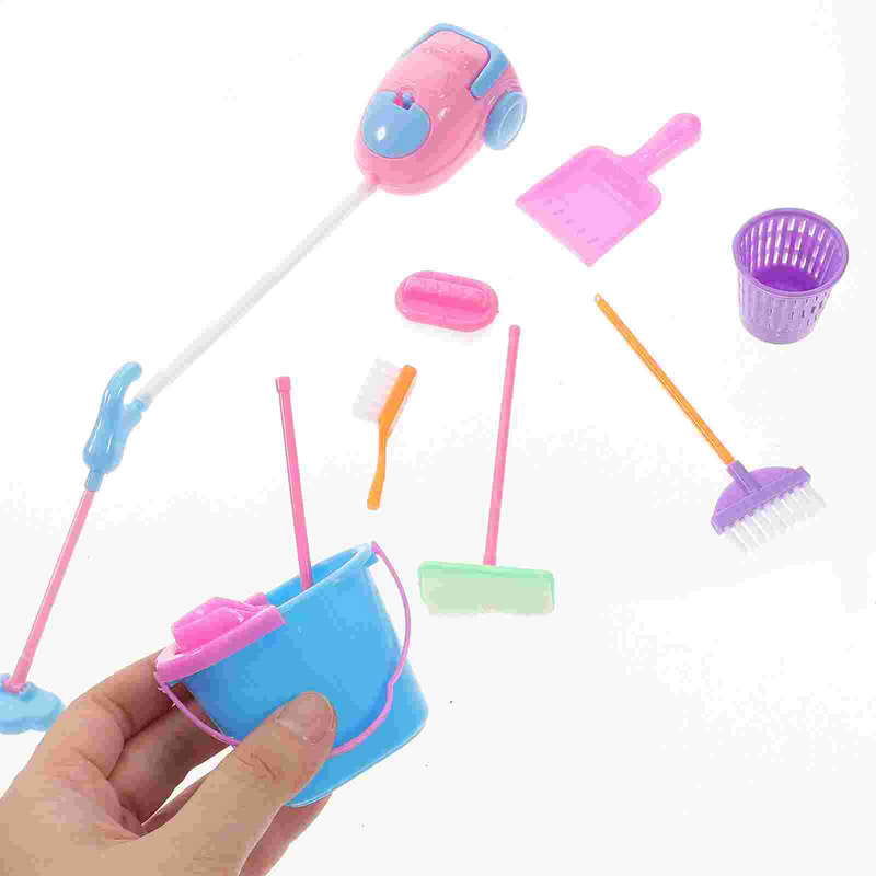 Mini House Cleaning Tools Kid Pretend Play Toy Housekeeping Tool Cleaning Broom Brush Washing House Cleaner For Children