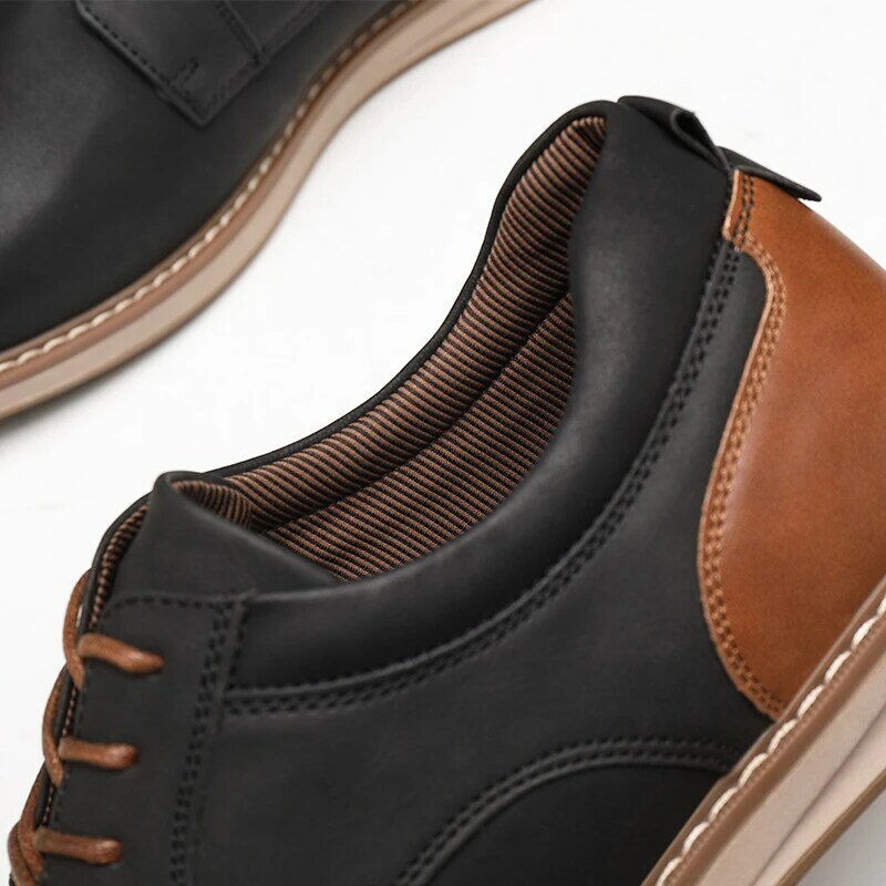 BHKH-zapatos informales de cuero sintético para hombre, zapatillas transpirables con cordones, estilo Oficina, negocios, primavera y verano, 2024