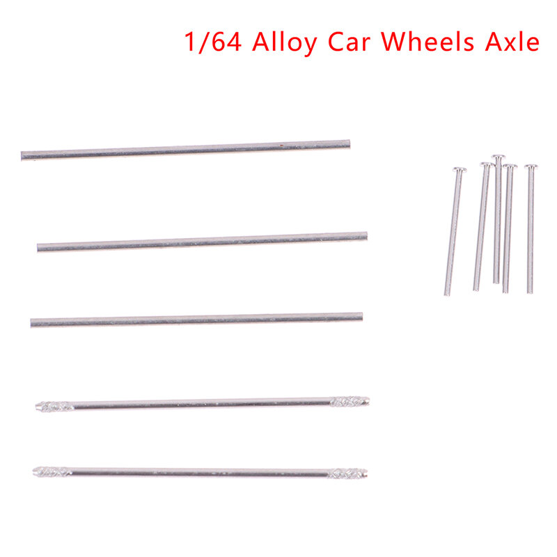 1Set 1/64 Alloy Car Wheels Axle 0.8x25mm/28mm Hollow Shaft w Nails Pin for 1:64 HW/Matchbox/Tomeca Model Cars