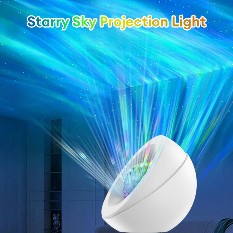 Projetor LED Aurora com Temporizador, Luz Noturna, APP, Controle Remoto, Céu Estrelado, RGBW, Speaker Música, Decoração Do Quarto
