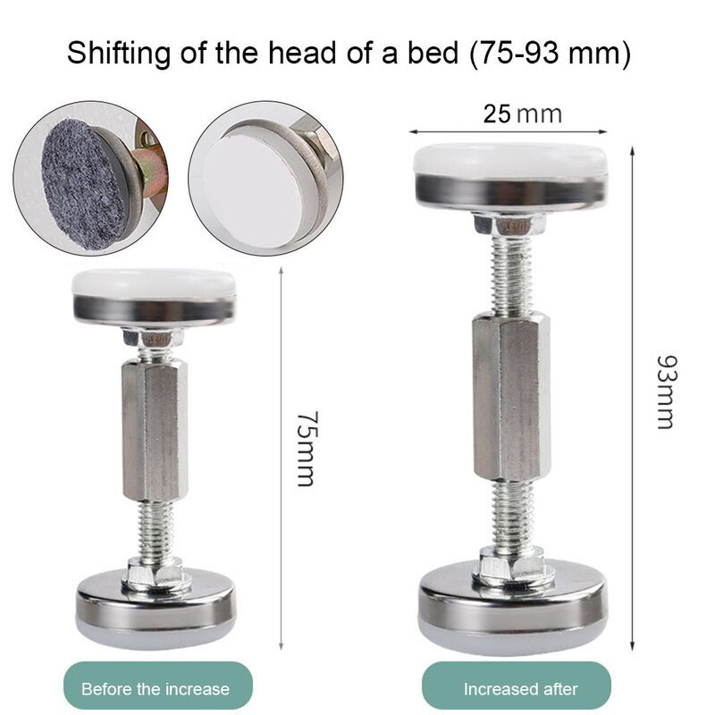 Bed Frame Holder Adjustable Bedside Fixer Stainless Steel Anti-Shake Top Wall Stabilizer Anti-Collision Fixer For Cabinets Sofas
