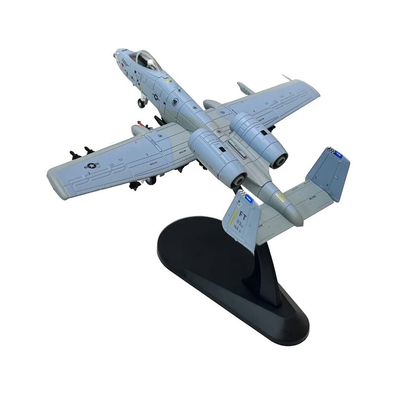 1/100 Scale US A-10 A10 Thunderbolt II Warthog Hog Attack Plane Fighter Diecast Metal Aircraft Model Children Boy Toy Gift