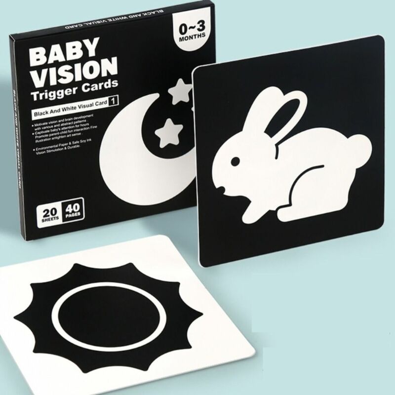 High Contrast Infant Visual Stimulation Card Cognition Early Educational Baby Vision Tigger Cards Color Learning