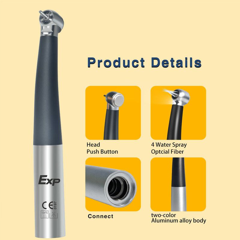 Exp Dental Fiber Optic manipolo Torque Head Air Turbine cuscinetto in ceramica strumento dentista compatibile con connettori KaVo 2/4/6 fori