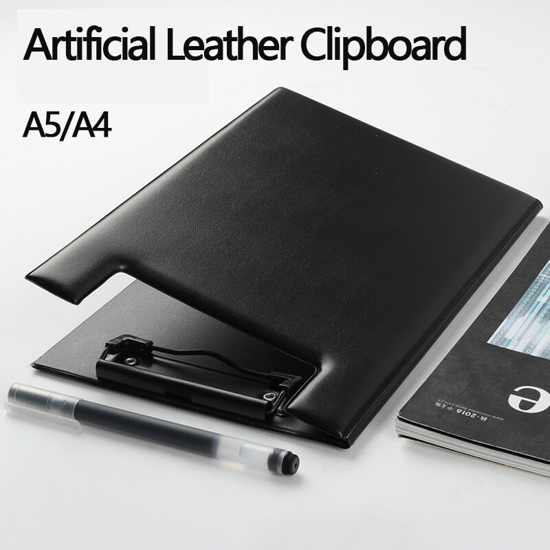 A4会議ファイルフォルダー、ライティングパッド、高品質のパドフォリオ、a5、折りたたみ式クリップボード、ビジネス事務用品用のPUレザークリップボード