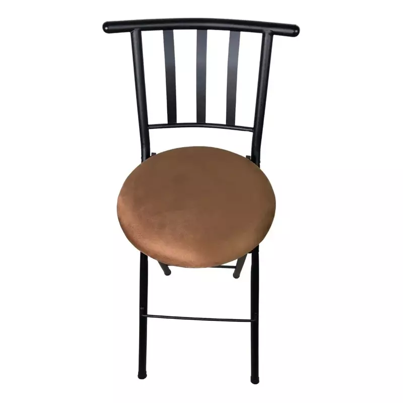 Indoor Metal Folding Stool com Slat Back e Microfiber Seat, Bar Stools, cadeira de cozinha, móveis de mesa