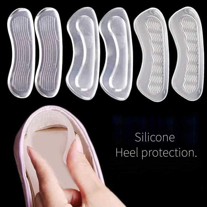 Silicone High Heels Heel Protectors Stickers Women Shoes Heel Cushion Foot Care Non Slip Shoe Pads for Adjustable Size Insoles