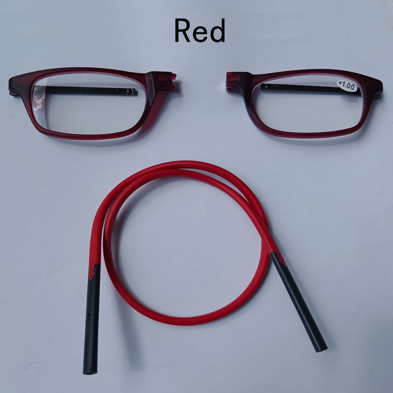 Óculos de leitura magnéticos portáteis para homens e mulheres, cordão ajustável, suporte do pescoço