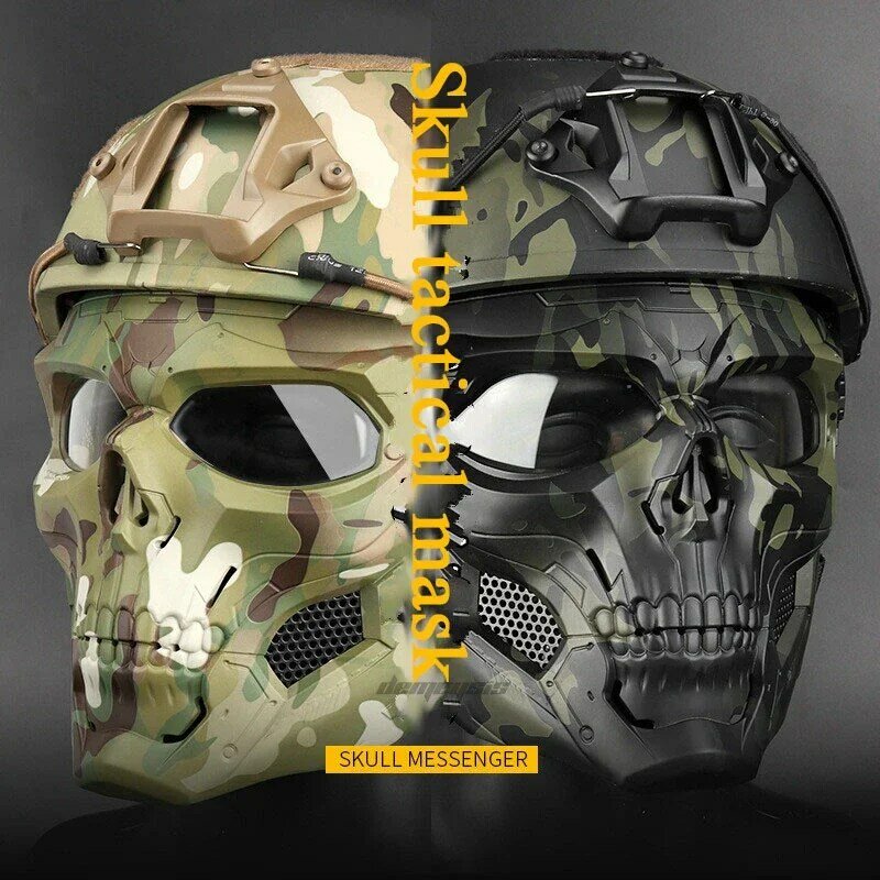 Maschere tattiche Paintball Skull maschere militari a pieno facciale protettive Airsoft Combat Cs Wargame maschere per Halloween Cosplay
