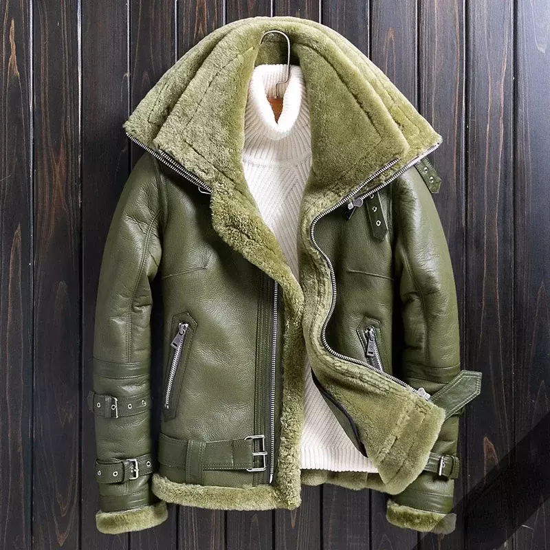 Nuova giacca in pelliccia naturale per uomo e donna giacca in vera pelle con collo a doppio strato integrato in pelliccia di pecora originale tendenza invernale