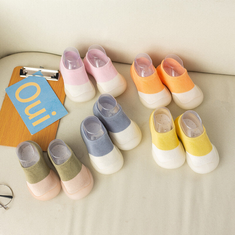 Обувь для малышей первая обувь для малышей ходунки для младенцев мальчиков девочек детская резиновая мягкая подошва босая обувь и носки для малышей