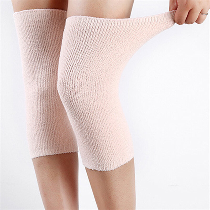 1 para zimowe ciepłe ochraniacze na kolana ochronny sprzęt dla kobiet starzy mężczyźni Kneepad wsparcie na wiosnę Solid Color Running Knee Protector