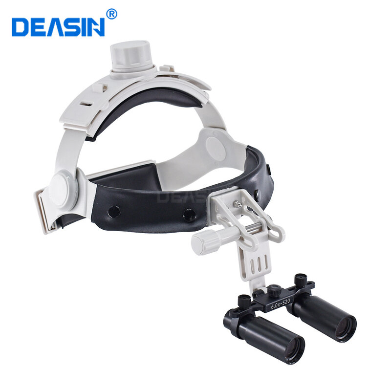 DEASIN-lupa Dental, lupa Binocular Kepler, diadema ajustable con faro LED, 5W, herramienta quirúrgica para dentista