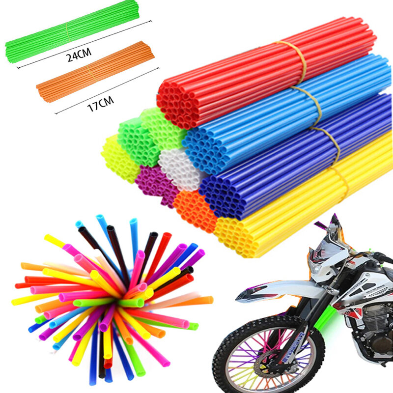 Motocicleta Wheel Spoke Protector, Bike Skin Wrap Tube, capa protetora decorativa, Dirt Bike Spokes Cover, acessórios legais, 36 pcs, 72pcs