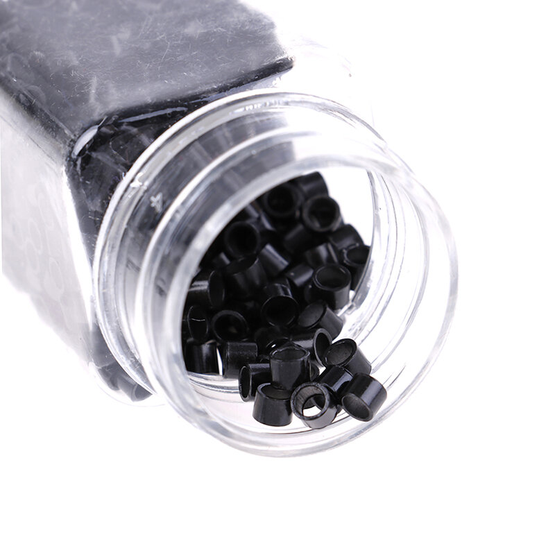 Micro anneaux doublés de silicone pour extensions de cheveux humains, perles de maillons, 4mm, 500 pièces