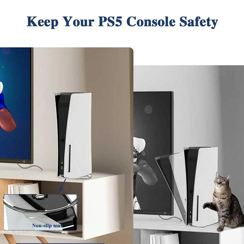 PS4 5用のスリムな垂直スタンド,オリジナル®コンソール、ps5スリム、フィットのためのスリムな垂直スタンド