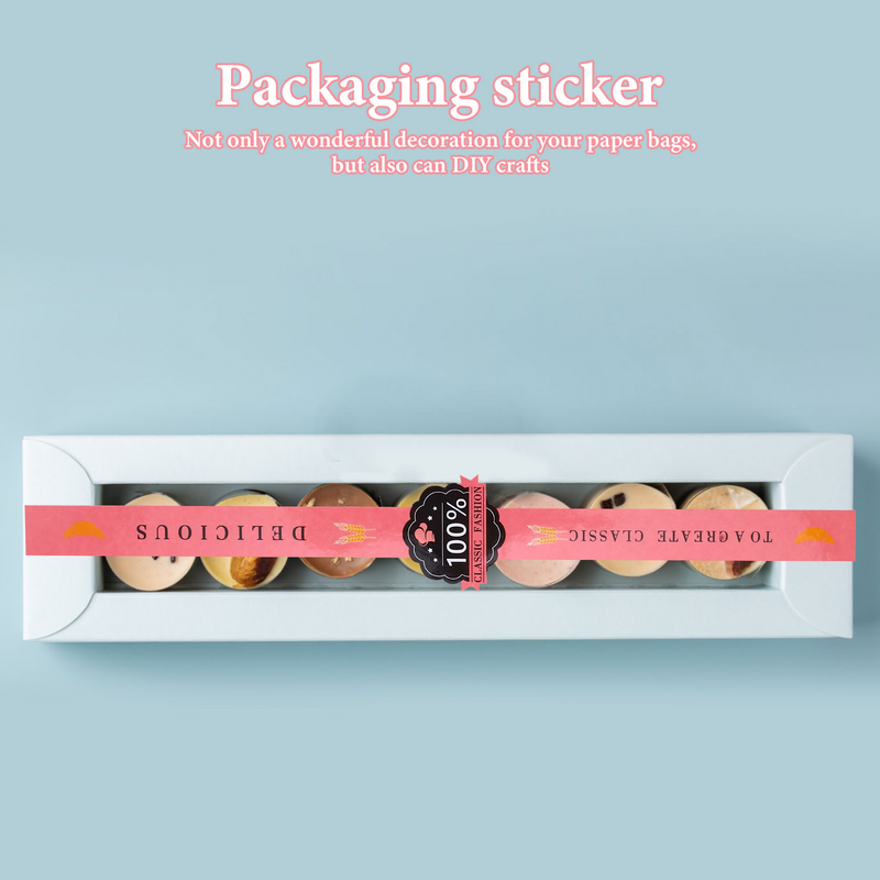 Ganazono-Hand Made Lollipop selagem adesivo, papel de selo auto-adesivo, biscoitos, 100pcs