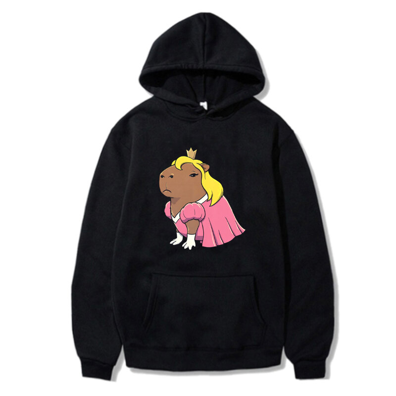 Capibara Superheld Cartoon Grafische Hoodies Capibara Prinses Print Dames Sweatshirt Streetwear Lange Mouwen Unisex Hoody