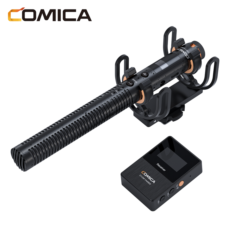Comica CVM-VM30ไมโครโฟนทิศทางไร้สาย, ปืนลูกซองลดเสียงรบกวนไมโครโฟนบันทึกเสียงสำหรับกล้องโทรศัพท์