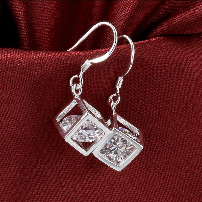 Heißer charme edle 925 Sterling Silber Moissanite kristall gitter Anhänger halskette ohrringe für frau Schmuck sets Mode geschenke