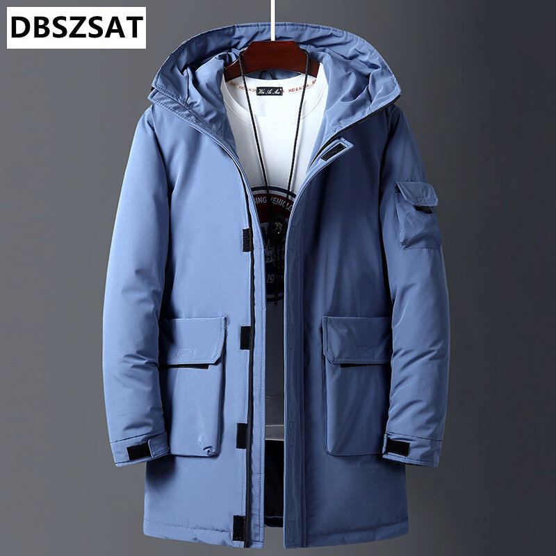 새로운 청소년 겨울 남성 다운 재킷 두껍고 따뜻한 남성 중간 길이 윈드 브레이커, 남자 따뜻한 파카 패션 2022