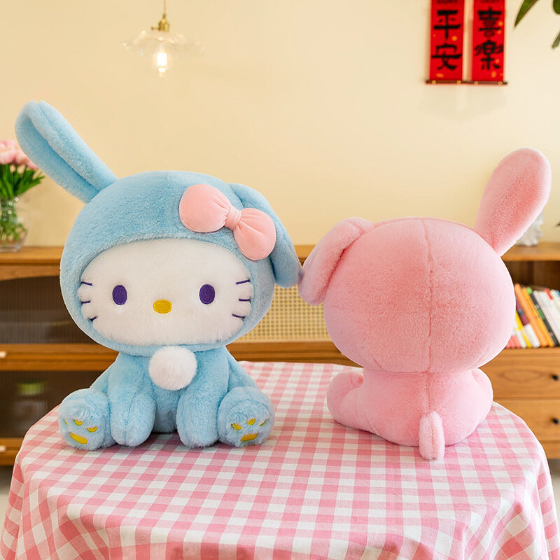 Hello Kitty Anime Bonecas de pelúcia para meninas, brinquedos de pelúcia fofos, travesseiro macio, kawaii, Natal e presentes de aniversário