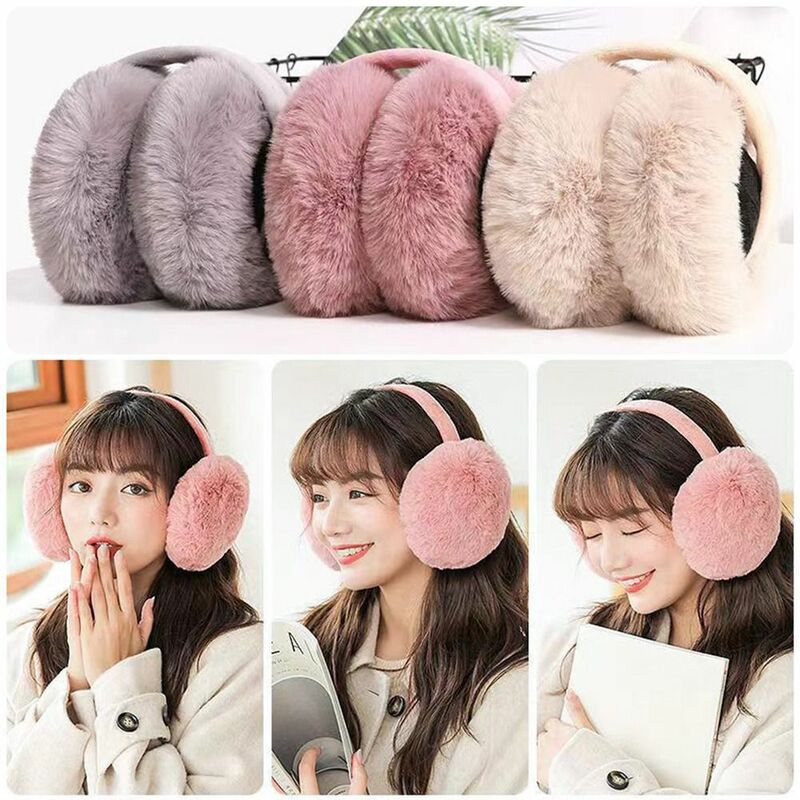 Warm Foldable Ear Muffs Winter Ear Protection Fluffy Plush Ear Warmer Soft Casual Earflaps Men Women
