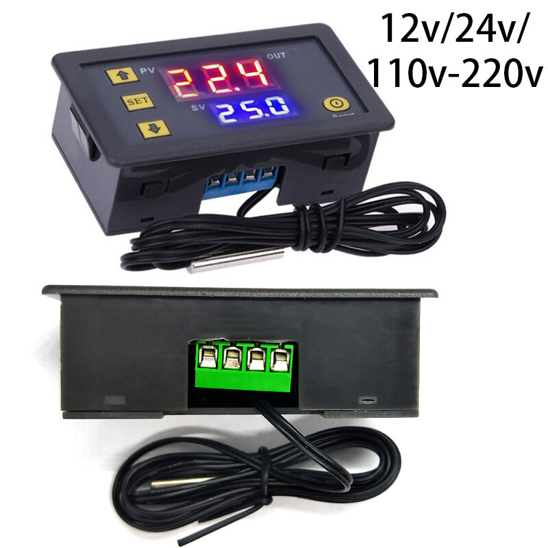 12V/24V/110V-220V 20A Digital Temperature Controller Thermostats Switch Assembly Attachment Cool Heat Kit Regulator Relay