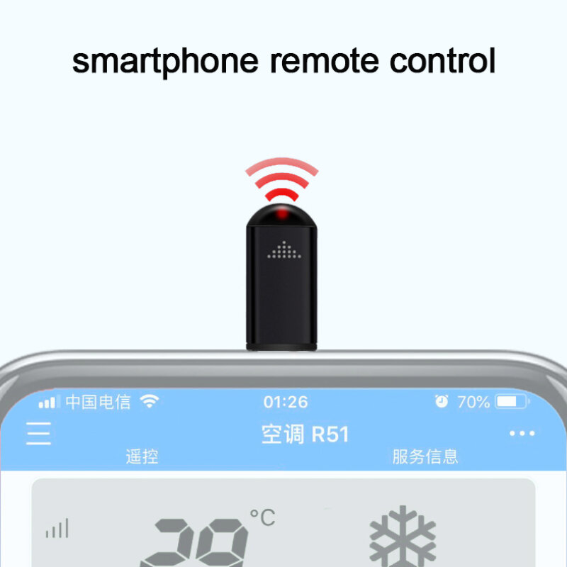 스마트폰용 리모컨 IR 블래스터, USB C타입, 범용 스마트 적외선 앱 제어 어댑터, TV 에어컨용