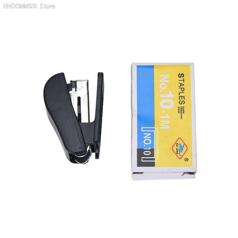 Mini Corchetera Binder Mini Stapler Set Kawaii Stapler Stationary with 50pcs Staples Plastic Color Random