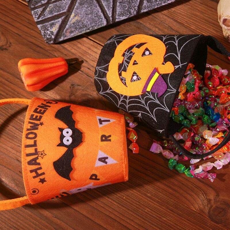 Cute Halloween Portable Pumpkin Bag Trick Or Treat Kids Candy Bag Happy Halloween Day Gift Pumpkin Backpack Shoulder Bag