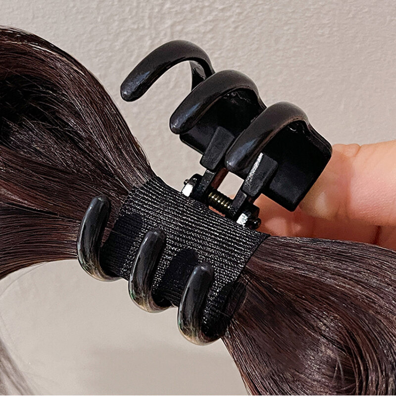 Women Half-tie Hair Claw Feather Shuttlecock Head Lazy Meatball Head Crab Clip Wig Catch Clip High Ponytail Hair Accessories