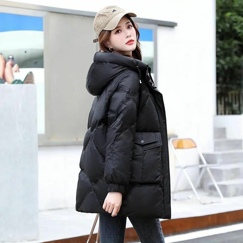 Down Cotton-padded Parkas Women Outwear New Middle-aged  Coat Loose  Large Size Jacket in Long Thick Cotton-padded Overcoat Warm